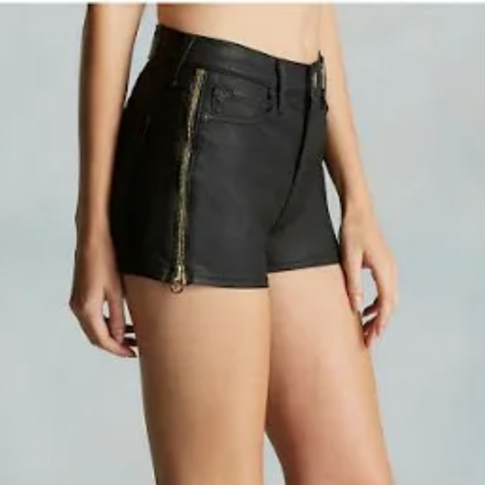 True Religion Ava Black High Rise Zipper Shorts